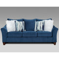 Roundhill Furniture Camero Navy Blue Fabric Pillowback 4-Piece Sofa Set