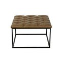 HomePop Draper Square Upholstered Cocktail Ottoman with Button-Tufted Top