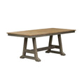 Lindsey Farm 7-Piece Trestle Table Set in Gray and Sandstone