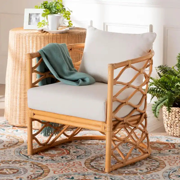 Acelynn Bohemian Honey Rattan Armchair