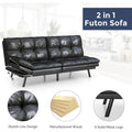 Convertible Futon Sofa Bed with Memory Foam - Foldable Loveseat Sleeper Daybed with Adjustable Armrests for Compact Spaces