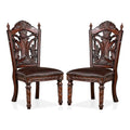 Abeena Set of 2 Traditional Cherry Solid Wood Side Chairs by Furniture of America