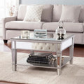SEI Furniture Wheaton Square Coffee Table with Shelf and Mirror Finish