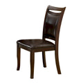 Set of 2 Zita Modern Classic Espresso Leather Dining Chairs by Furniture of America