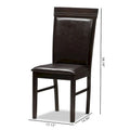Modern Dark Brown Faux Leather Dining Chair Set by Baxton Studio