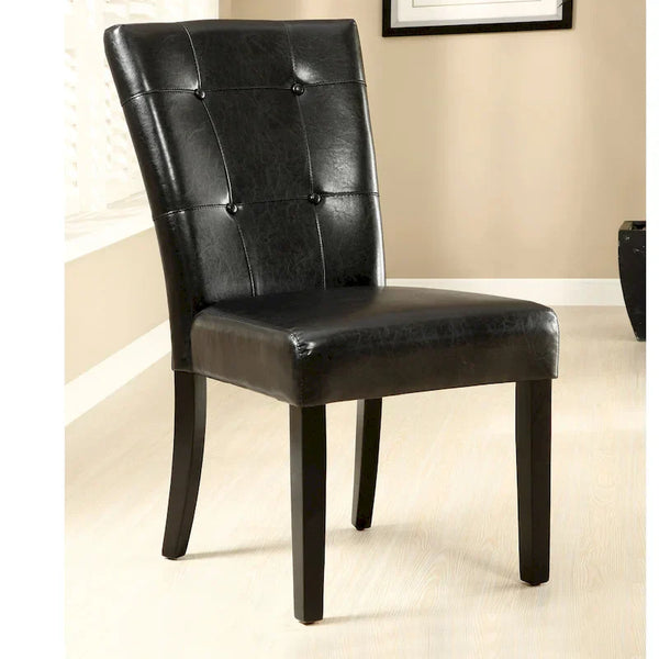 Lerc Modern Espresso Faux Leather Tufted Side Chairs by Furniture of America (Set of 2)