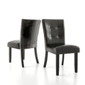 Lerc Modern Espresso Faux Leather Tufted Side Chairs by Furniture of America (Set of 2)