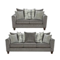 Roundhill Furniture Davoz 2-Piece Living Room Set: Sofa and Loveseat in Tori Slate