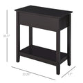 HOMCOM Flip Top End Side Table with Cabinet and Bottom Shelf – Stylish Storage Solution for Bedroom