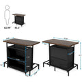 3-Tier Home Bar Unit with Glass Holder and Wine Storage