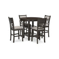 Signature Design by Ashley Langwest Counter Height Dining Table with 4 Barstools - Complete Set of 5