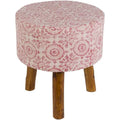 Shantanu Pink Bohemian Wooden Stool