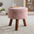 Shantanu Pink Bohemian Wooden Stool