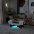 Angelic Contemporary Storage Coffee Table with Glass Insert by Furniture of America