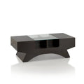 Angelic Contemporary Storage Coffee Table with Glass Insert by Furniture of America