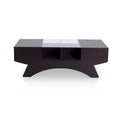Angelic Contemporary Storage Coffee Table with Glass Insert by Furniture of America