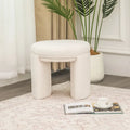 Adeco Small Teddy Ottoman - Low Vanity Foot Stool