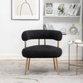 SEYNAR Contemporary Glam Upholstered Open-Back Accent Chair with Gold Legs