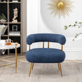 SEYNAR Contemporary Glam Upholstered Open-Back Accent Chair with Gold Legs