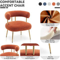 SEYNAR Contemporary Glam Upholstered Open-Back Accent Chair with Gold Legs