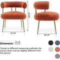 SEYNAR Contemporary Glam Upholstered Open-Back Accent Chair with Gold Legs