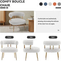 SEYNAR Contemporary Glam Upholstered Open-Back Accent Chair with Gold Legs