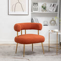 SEYNAR Contemporary Glam Upholstered Open-Back Accent Chair with Gold Legs
