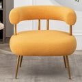 SEYNAR Contemporary Glam Upholstered Open-Back Accent Chair with Gold Legs