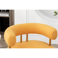 SEYNAR Contemporary Glam Upholstered Open-Back Accent Chair with Gold Legs