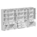 78.7-Inch Modular White Curio Cabinet with Glass Doors for Buffet Display