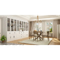 78.7-Inch Modular White Curio Cabinet with Glass Doors for Buffet Display