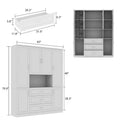 78.7-Inch Modular White Curio Cabinet with Glass Doors for Buffet Display