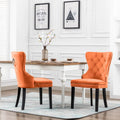 Set of 2 Grandview Tufted Upholstered Dining Chairs with Nailhead Trim and Ring Pull