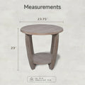 COZAYH Set of 2 Rustic Farmhouse End Tables with Storage Shelf - Vintage Grey French Country Accent Side Tables