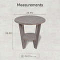COZAYH Set of 2 Rustic Farmhouse End Tables with Storage Shelf - Vintage Grey French Country Accent Side Tables