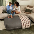 Atrium Collection Lino Oversized Ottoman & Lounger - Large Faux Leather Couch Accessory