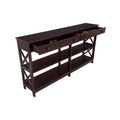 Oxford 60-Inch Console Table with Shelves and 2 Drawers by Convenience Concepts