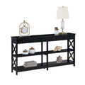 Oxford 60-Inch Console Table with Shelves and 2 Drawers by Convenience Concepts