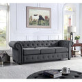 Corvus Aleksis Tufted Chesterfield 3-Seat Sofa with Elegant Rolled Arms