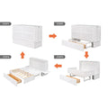 Nestfair White Queen-Sized Murphy Bed with Drawer and Shelves - Mobile Design