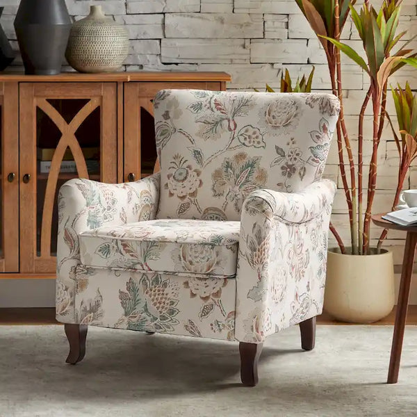 HULALA HOME Samouel Contemporary Floral Wingback Armchair
