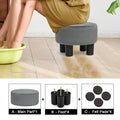 Adeco Modern Velvet Round Ottoman Footrest Stool with Padded Seat