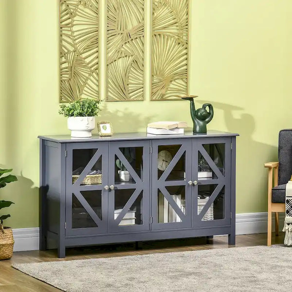 HOMCOM Kitchen Sideboard Buffet Cabinet with Adjustable Shelves for Versatile Storage