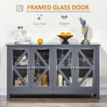 HOMCOM Kitchen Sideboard Buffet Cabinet with Adjustable Shelves for Versatile Storage