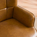 Set of 2 High-Back Tufted Accent Chairs in Cream, Brown, and Taupe