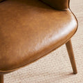 Set of 2 High-Back Tufted Accent Chairs in Cream, Brown, and Taupe