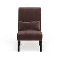 Porch & Den Vista Armless Chenille Accent Chair with Kidney Pillow