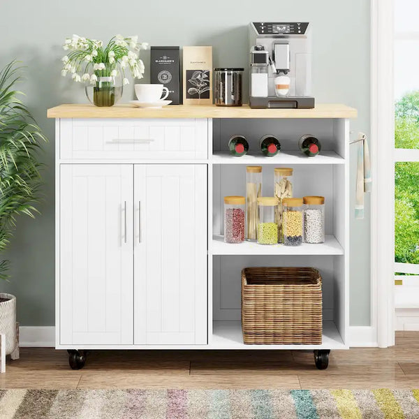 Futzca Kitchen Island Cart with Storage Cabinet and Drawers - Not Applicable