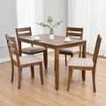 Set of 4 Slat Back Wooden Dining Chairs