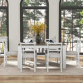 Nestfair 7-Piece Wooden Dining Set: Table with 6 Chairs and 2 Storage Drawers
